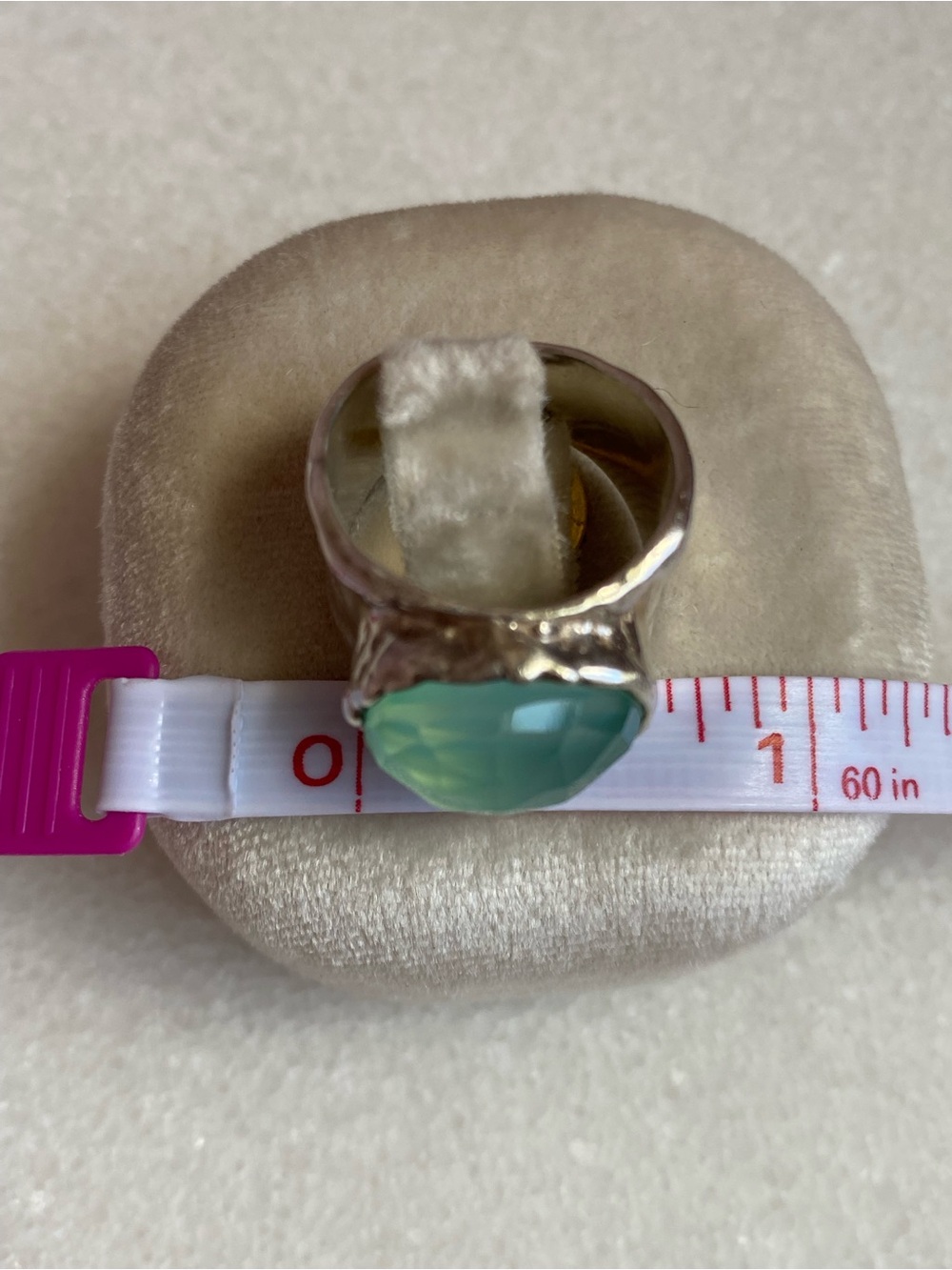 Artisan Silver Ring with Blue Chalcedony Faceted Stone - Picture 9 of 13